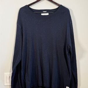 🍁 Reigning Champ Men's Sweater Dark Blue 100% Wool Knit Crewneck - Made in 🇨🇦